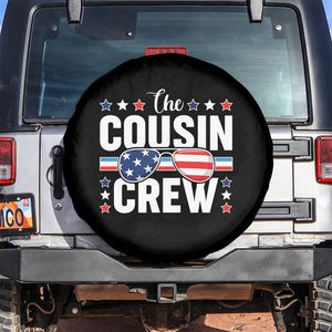 Funny The Cousin Crew 4th Of July Spare Tire Cover Patriotic American Family Matching TS11 No hole Black Print Your Wear
