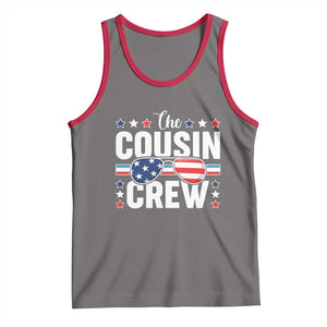 Funny The Cousin Crew 4th Of July Tank Top Patriotic American Family Matching TS11 Deep Heather Red Print Your Wear