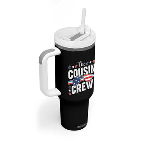 Funny The Cousin Crew 4th Of July Tumbler With Handle Patriotic American Family Matching TS11 Print Your Wear