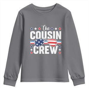 Funny The Cousin Crew 4th Of July Youth Sweatshirt Patriotic American Family Matching TS11 Charcoal Print Your Wear