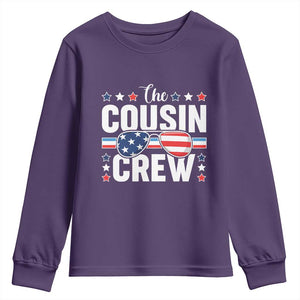 Funny The Cousin Crew 4th Of July Youth Sweatshirt Patriotic American Family Matching TS11 Purple Print Your Wear