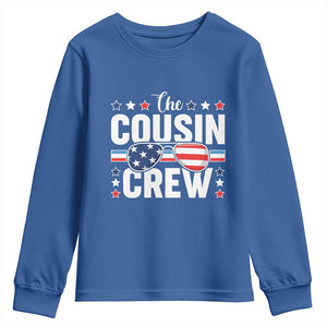 Funny The Cousin Crew 4th Of July Youth Sweatshirt Patriotic American Family Matching TS11 Royal Blue Print Your Wear