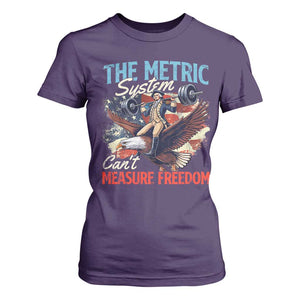 Funny The Metric System Can't Measure Freedom 4th Of July T Shirt For Women TS11 Purple Print Your Wear