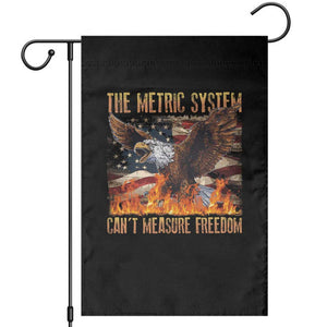 Funny The Metric System Can't Measure Freedom Garden Flag 4th of July Fire Eagle USA Flag Meme TS11 Black Print Your Wear