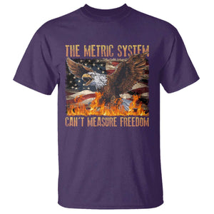 Funny The Metric System Can't Measure Freedom T Shirt 4th of July Fire Eagle USA Flag Meme TS11 Purple Print Your Wear