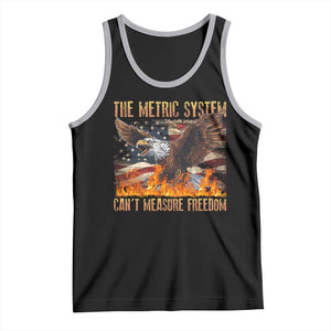 Funny The Metric System Can't Measure Freedom Tank Top 4th of July Fire Eagle USA Flag Meme TS11 Black Athletic Heather Print Your Wear