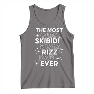 Funny The Most Ohio Skibidi Sigma Rizz Dad Ever Tank Top Father's Day TS11 Deep Heather Print Your Wear