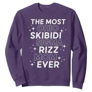 Funny The Most Ohio Skibidi Sigma Rizz Mom Ever Sweatshirt Mother's Day TS11 Purple Print Your Wear