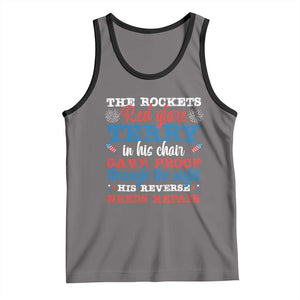 Funny The Rockets Red Glare Terry In His Chair His Reverse Needs Repair Tank Top 4th Of July Meme TS11 Deep Heather Black Print Your Wear