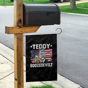 Funny Theodore Roosevelt 4th Of July Garden Flag Teddy Boozedevelt Drinking American Flag TS10 Print Your Wear