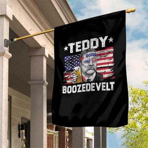 Funny Theodore Roosevelt 4th Of July Garden Flag Teddy Boozedevelt Drinking American Flag TS10 Print Your Wear