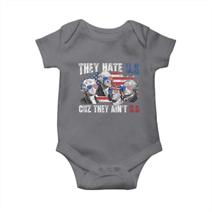 Funny They Hate Us Cuz They Ain't Us Baby Onesie Founding Fathers 4th of July American Flag TS11 Charcoal Print Your Wear