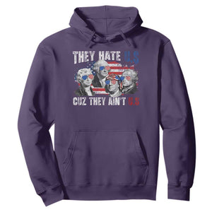 Funny They Hate Us Cuz They Ain't Us Hoodie Founding Fathers 4th of July American Flag TS11 Purple Print Your Wear