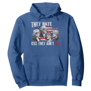 Funny They Hate Us Cuz They Ain't Us Hoodie Founding Fathers 4th of July American Flag TS11 Royal Blue Print Your Wear