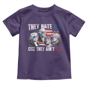 Funny They Hate Us Cuz They Ain't Us Toddler T Shirt Founding Fathers 4th of July American Flag TS11 Purple Print Your Wear