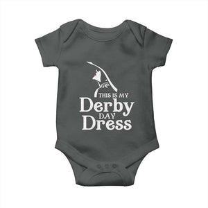 Funny This Is My Derby Day Dress Baby Onesie Horse Racing Fascinator Hat TS11 Dark Heather Print Your Wear