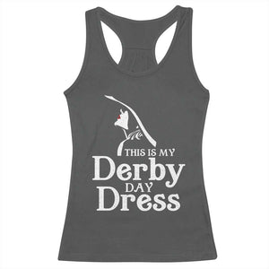 Funny This Is My Derby Day Dress Racerback Tank Top Horse Racing Fascinator Hat TS11 Dark Heather Print Your Wear