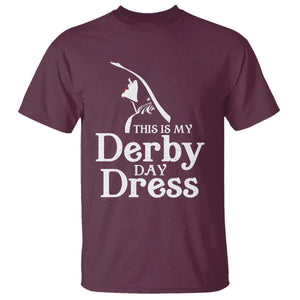 Funny This Is My Derby Day Dress T Shirt Horse Racing Fascinator Hat TS11 Maroon Print Your Wear