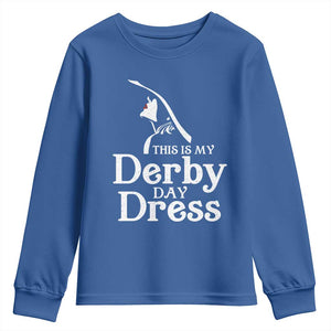 Funny This Is My Derby Day Dress Youth Sweatshirt Horse Racing Fascinator Hat TS11 Royal Blue Print Your Wear