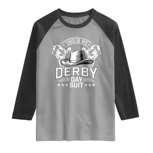 Funny This Is My Derby Day Suit Raglan Shirt Horse Racing TS11 Sport Gray Black Print Your Wear