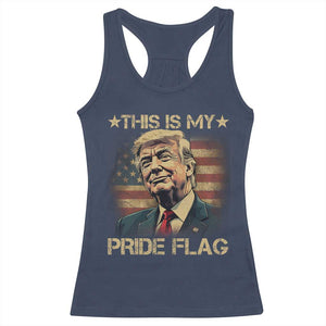 Funny This Is My Pride Flag Trump Racerback Tank Top 4th Of July Vintage American Flag TS11 Navy Print Your Wear