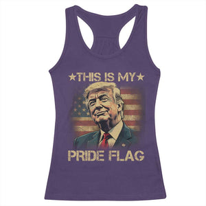 Funny This Is My Pride Flag Trump Racerback Tank Top 4th Of July Vintage American Flag TS11 Purple Print Your Wear