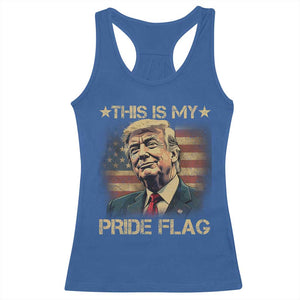 Funny This Is My Pride Flag Trump Racerback Tank Top 4th Of July Vintage American Flag TS11 Royal Blue Print Your Wear