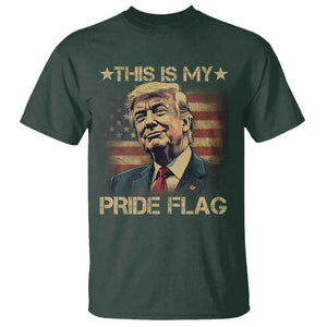 Funny This Is My Pride Flag Trump T Shirt 4th Of July Vintage American Flag TS11 Dark Forest Green Print Your Wear