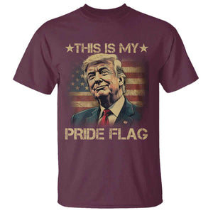 Funny This Is My Pride Flag Trump T Shirt 4th Of July Vintage American Flag TS11 Maroon Print Your Wear