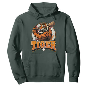 Funny Tiger Lover Baseball Animal Sport Hoodie Inspirational Athletic TS11 Dark Forest Green Print Your Wear