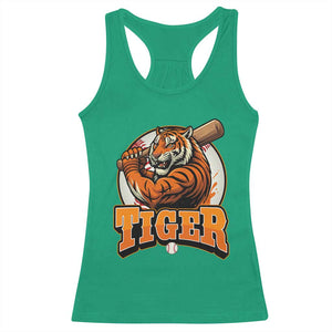 Funny Tiger Lover Baseball Animal Sport Racerback Tank Top Inspirational Athletic TS11 Irish Green Print Your Wear