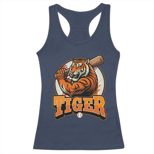 Funny Tiger Lover Baseball Animal Sport Racerback Tank Top Inspirational Athletic TS11 Navy Print Your Wear