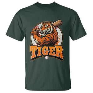 Funny Tiger Lover Baseball Animal Sport T Shirt Inspirational Athletic TS11 Dark Forest Green Print Your Wear