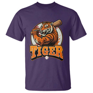 Funny Tiger Lover Baseball Animal Sport T Shirt Inspirational Athletic TS11 Purple Print Your Wear