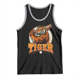 Funny Tiger Lover Baseball Animal Sport Tank Top Inspirational Athletic TS11 Black Athletic Heather Print Your Wear