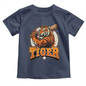 Funny Tiger Lover Baseball Animal Sport Toddler T Shirt Inspirational Athletic TS11 Navy Print Your Wear