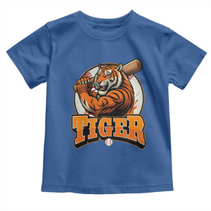 Funny Tiger Lover Baseball Animal Sport Toddler T Shirt Inspirational Athletic TS11 Royal Blue Print Your Wear