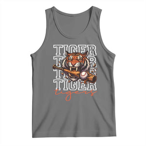 Funny Tiger Lover Baseball Animal Sports Tank Top Inspirational Athletic TS11 Black Heather Print Your Wear