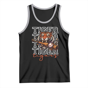 Funny Tiger Lover Baseball Animal Sports Tank Top Inspirational Athletic TS11 Black Athletic Heather Print Your Wear