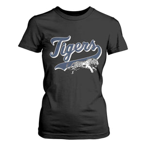 Funny Tiger Lover Sports Name Baseball T Shirt For Women TS11 Black Print Your Wear
