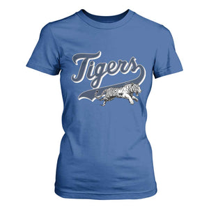 Funny Tiger Lover Sports Name Baseball T Shirt For Women TS11 Royal Blue Print Your Wear