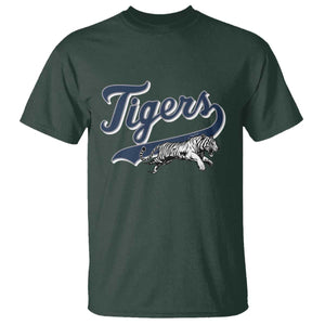 Funny Tiger Lover Sports Name Baseball T Shirt TS11 Dark Forest Green Print Your Wear