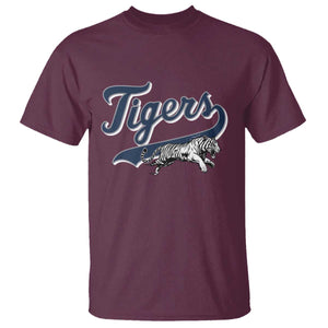 Funny Tiger Lover Sports Name Baseball T Shirt TS11 Maroon Print Your Wear