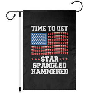 Funny Time To Get Star Spangled Hammered Garden Flag 4th of July Drinking Beer Pong Red Cup American Flag TS11 Black Print Your Wear