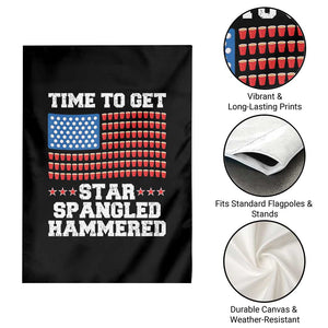 Funny Time To Get Star Spangled Hammered Garden Flag 4th of July Drinking Beer Pong Red Cup American Flag TS11 Print Your Wear