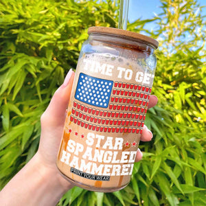 Funny Time To Get Star Spangled Hammered Glass Can 4th of July Drinking Beer Pong Red Cup American Flag TS11 Print Your Wear