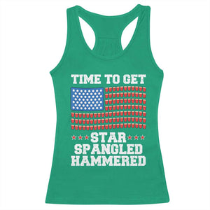 Funny Time To Get Star Spangled Hammered Racerback Tank Top 4th of July Drinking Beer Pong Red Cup American Flag TS11 Irish Green Print Your Wear
