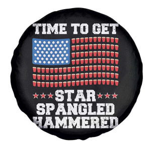 Funny Time To Get Star Spangled Hammered Spare Tire Cover 4th of July Drinking Beer Pong Red Cup American Flag TS11 Print Your Wear