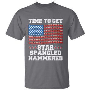 Funny Time To Get Star Spangled Hammered T Shirt 4th of July Drinking Beer Pong Red Cup American Flag TS11 Charcoal Print Your Wear