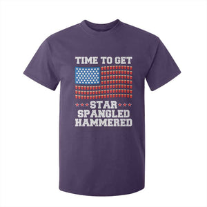 Funny Time To Get Star Spangled Hammered T Shirt For Kid 4th of July Drinking Beer Pong Red Cup American Flag TS11 Purple Print Your Wear